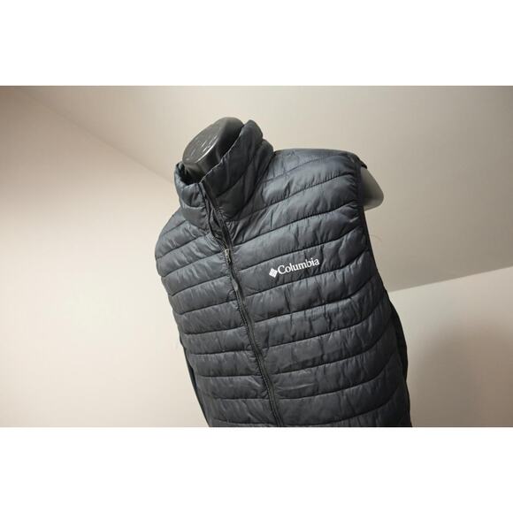 Columbia Puffer Vest Black Insulated Full Zip Jacket Mens Sz XLT XL TALL - Picture 2 of 12